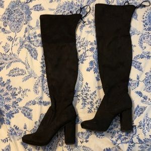 Black thigh high boots